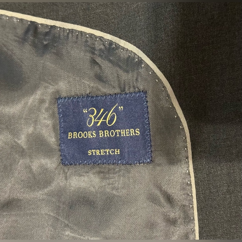 NEW BROOKS BROTHERS 346 Stretch Dark Gray Suit Jacket Size 46R -Retails $648 - Picture 4 of 9